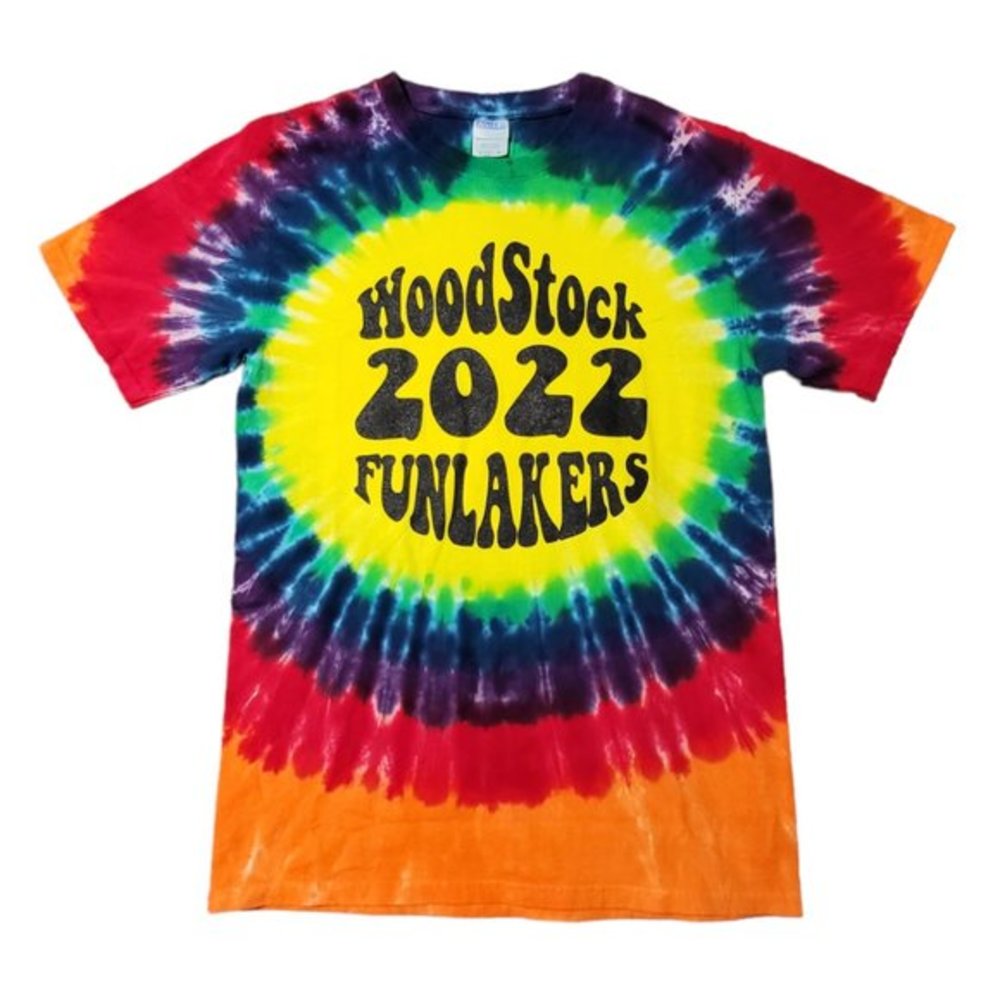 Woodstock 2022 Funlakers‎ Tie Dye Concert Tee Shirt Short Sleeves